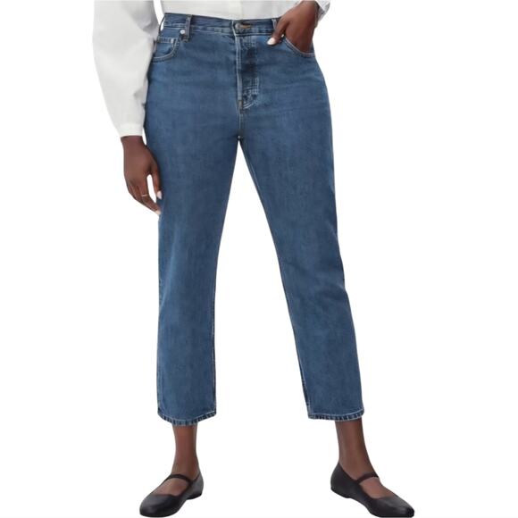 Everlane The Curvy 90's Cheeky Straight Crop Jeans Medium Blue Wash Size‎ 29 - Picture 1 of 13